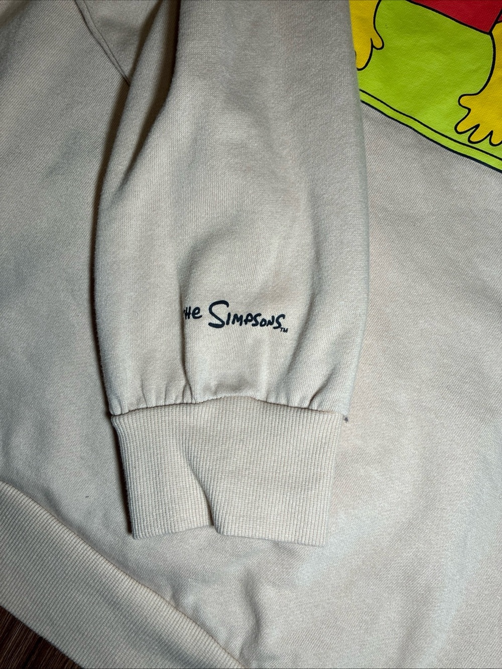 VTG Y2K The Simpsons Bart Simpson Skateboard Beige Graphic Hoodie Size Large - Picture 5 of 8